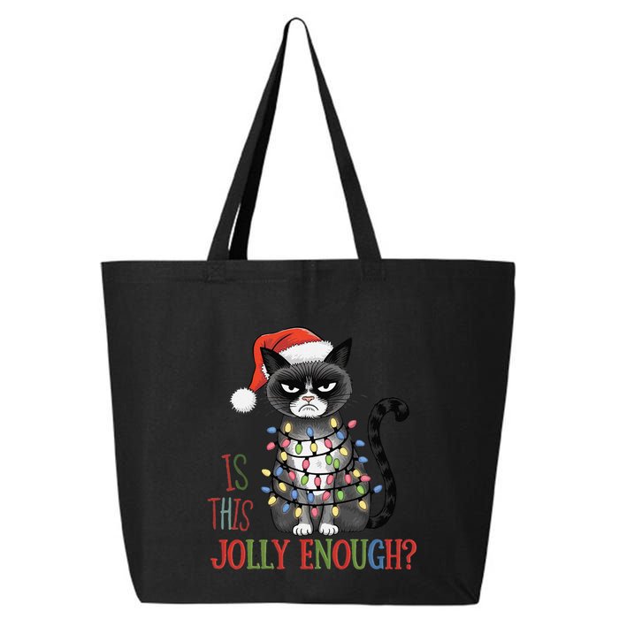 Is This Jolly Enough Xmas Grumpy Christmas Cat 25L Jumbo Tote