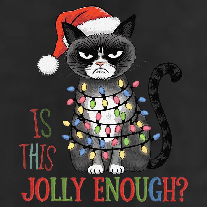 Is This Jolly Enough Xmas Grumpy Christmas Cat 25L Jumbo Tote