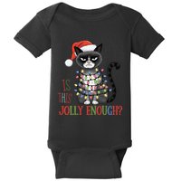 Is This Jolly Enough Xmas Grumpy Christmas Cat Baby Bodysuit