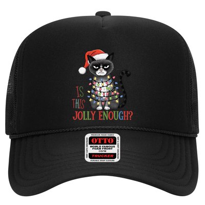 Is This Jolly Enough Xmas Grumpy Christmas Cat Trucker Hat