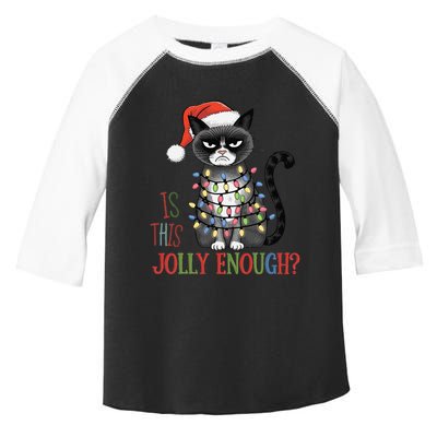 Is This Jolly Enough Xmas Grumpy Christmas Cat Toddler Fine Jersey T-Shirt