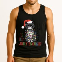Is This Jolly Enough Xmas Grumpy Christmas Cat Tank Top