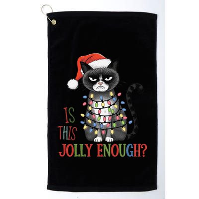 Is This Jolly Enough Xmas Grumpy Christmas Cat Golf Towel