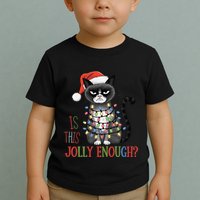 Is This Jolly Enough Xmas Grumpy Christmas Cat Toddler T-Shirt