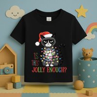 Is This Jolly Enough Xmas Grumpy Christmas Cat Toddler T-Shirt