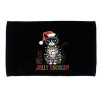 Is This Jolly Enough Xmas Grumpy Christmas Cat Microfiber Hand Towel