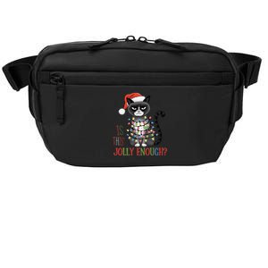 Is This Jolly Enough Xmas Grumpy Christmas Cat Crossbody Pack