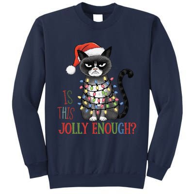 Is This Jolly Enough Xmas Grumpy Christmas Cat Sweatshirt