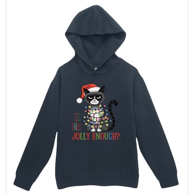 Is This Jolly Enough Xmas Grumpy Christmas Cat Urban Pullover Hoodie