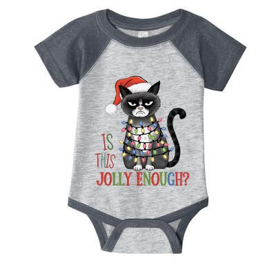 Is This Jolly Enough Xmas Grumpy Christmas Cat Infant Baby Jersey Bodysuit