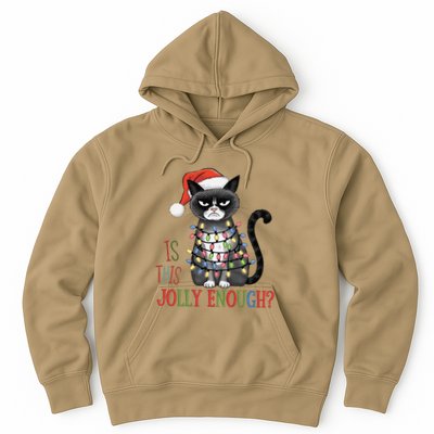 Is This Jolly Enough Xmas Grumpy Christmas Cat Hoodie