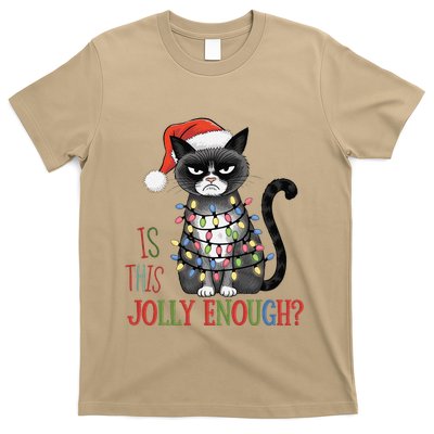 Is This Jolly Enough Xmas Grumpy Christmas Cat T-Shirt