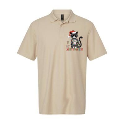 Is This Jolly Enough Xmas Grumpy Christmas Cat Softstyle Adult Sport Polo