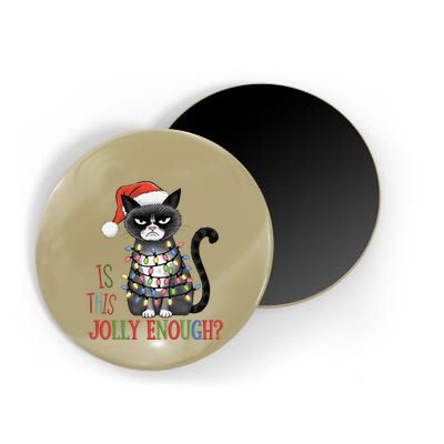 Is This Jolly Enough Xmas Grumpy Christmas Cat Magnet