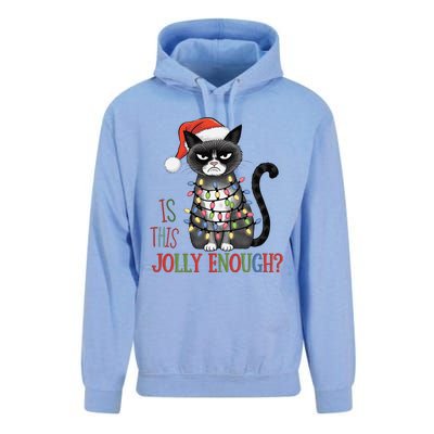 Is This Jolly Enough Xmas Grumpy Christmas Cat Unisex Surf Hoodie