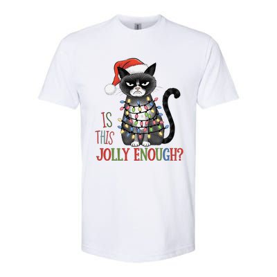 Is This Jolly Enough Xmas Grumpy Christmas Cat Softstyle CVC T-Shirt