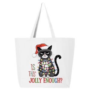 Is This Jolly Enough Xmas Grumpy Christmas Cat 25L Jumbo Tote