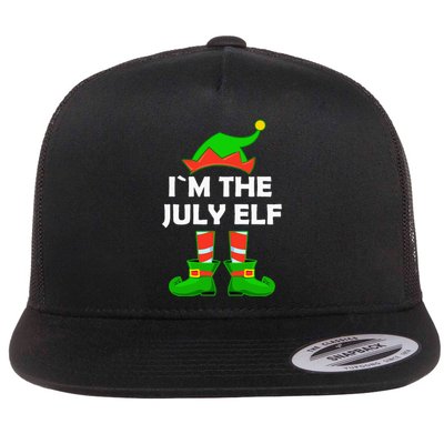 I'm The July Elf Christmas In July Flat Bill Trucker Hat