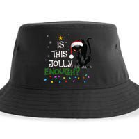 Is This Jolly Enough Noel Black Cat Pajama Xmas  Sustainable Bucket Hat