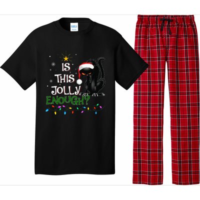 Is This Jolly Enough Noel Black Cat Pajama Xmas  Pajama Set