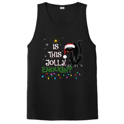 Is This Jolly Enough Noel Black Cat Pajama Xmas  PosiCharge Competitor Tank