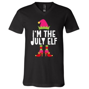 I'm The July Elf Matching Christmas Costume V-Neck T-Shirt