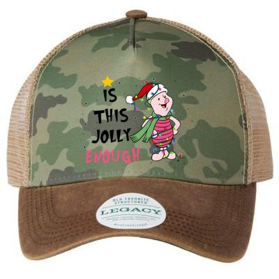 Is This Jolly Enough Piglet Christmas Legacy Tie Dye Trucker Hat
