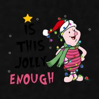 Is This Jolly Enough Piglet Christmas Ladies PosiCharge Tri-Blend Wicking Tank