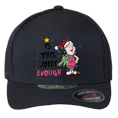 Is This Jolly Enough Piglet Christmas Flexfit Unipanel Trucker Cap