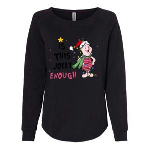 Is This Jolly Enough Piglet Christmas Womens California Wash Sweatshirt