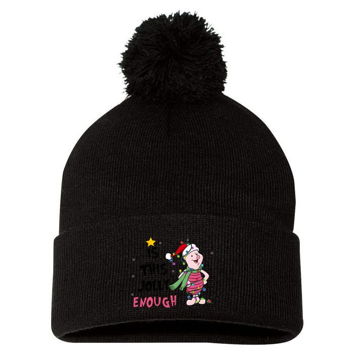 Is This Jolly Enough Piglet Christmas Pom Pom 12in Knit Beanie