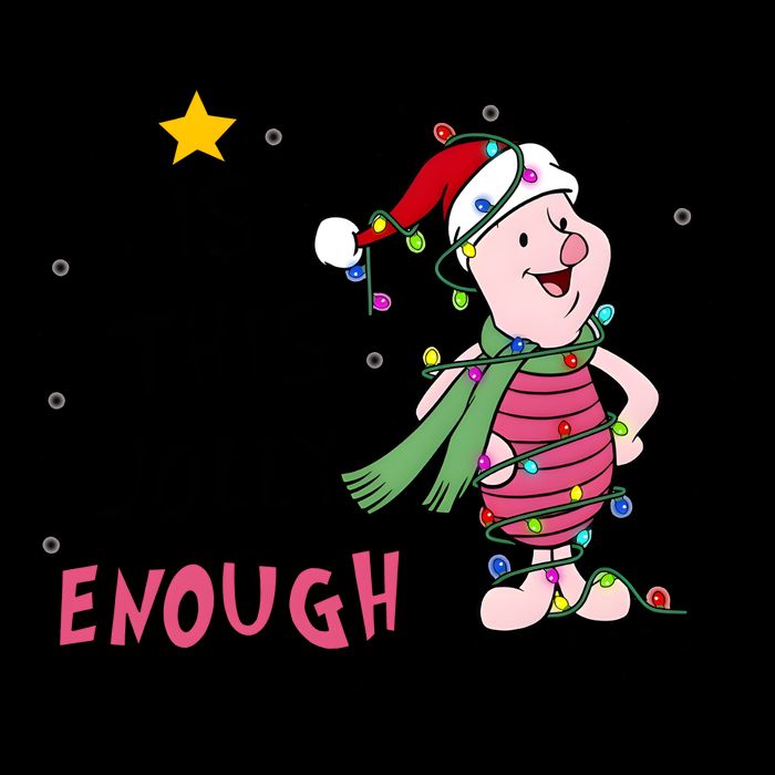Is This Jolly Enough Piglet Christmas Pom Pom 12in Knit Beanie