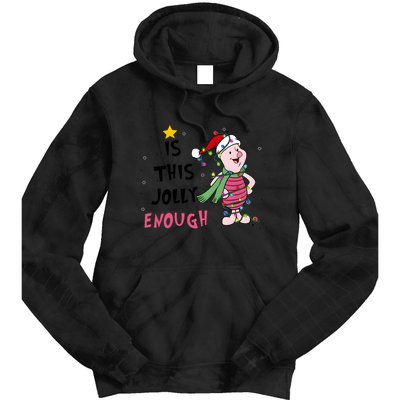 Is This Jolly Enough Piglet Christmas Tie Dye Hoodie