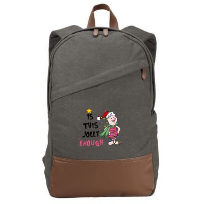 Is This Jolly Enough Piglet Christmas Cotton Canvas Backpack