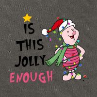 Is This Jolly Enough Piglet Christmas Cotton Canvas Backpack