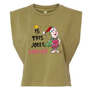 Is This Jolly Enough Piglet Christmas Garment-Dyed Women's Muscle Tee