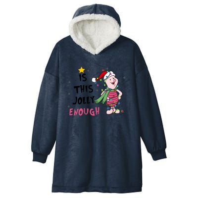 Is This Jolly Enough Piglet Christmas Hooded Wearable Blanket