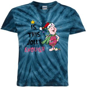 Is This Jolly Enough Piglet Christmas Kids Tie-Dye T-Shirt