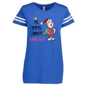 Is This Jolly Enough Piglet Christmas Enza Ladies Jersey Football T-Shirt