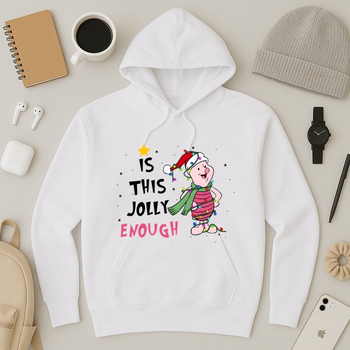Is This Jolly Enough Piglet Christmas Hoodie