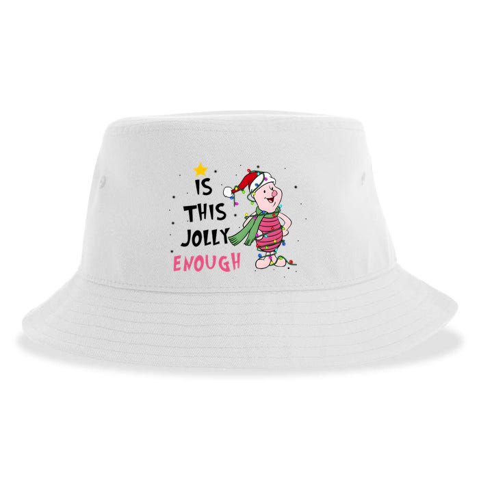 Is This Jolly Enough Piglet Christmas Sustainable Bucket Hat