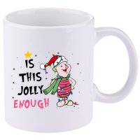 Is This Jolly Enough Piglet Christmas 11oz C Handle Ceramic Mug