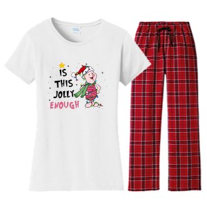 Is This Jolly Enough Piglet Christmas Women's Flannel Pajama Set