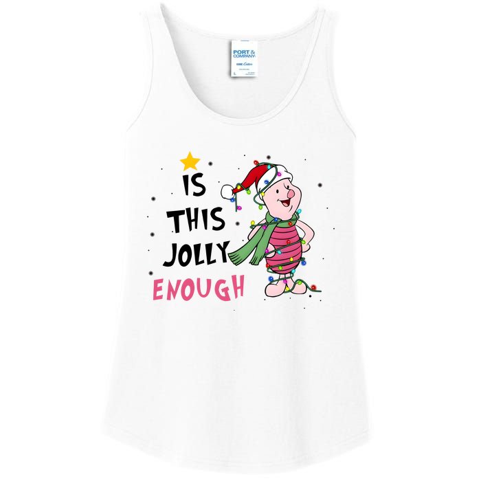 Is This Jolly Enough Piglet Christmas Ladies Essential Tank