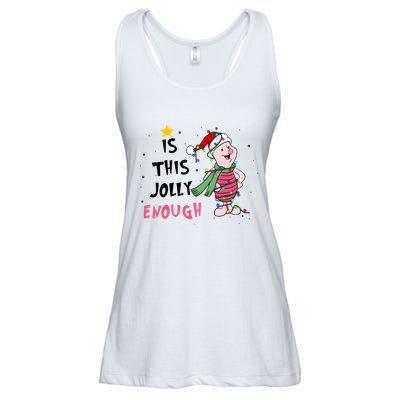 Is This Jolly Enough Piglet Christmas Ladies Essential Flowy Tank
