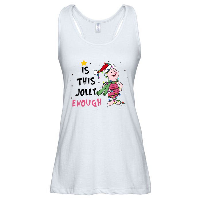 Is This Jolly Enough Piglet Christmas Ladies Essential Flowy Tank