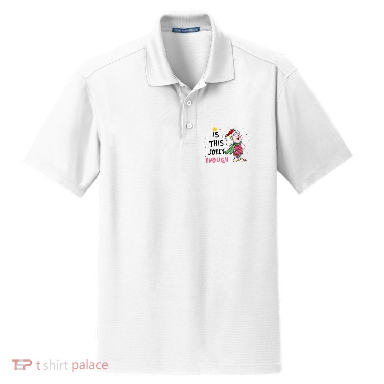 Is This Jolly Enough Piglet Christmas Dry Zone Grid Polo