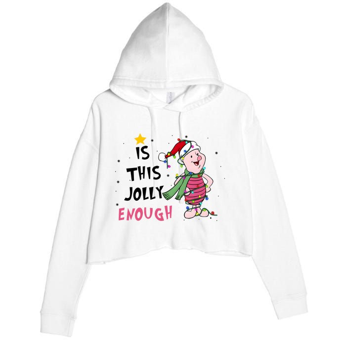 Is This Jolly Enough Piglet Christmas Crop Fleece Hoodie