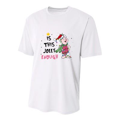 Is This Jolly Enough Piglet Christmas Youth Performance Sprint T-Shirt