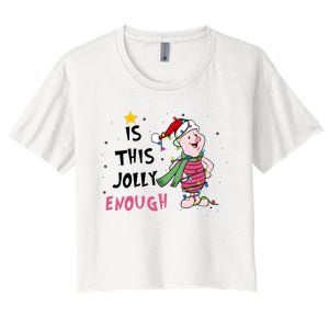 Is This Jolly Enough Piglet Christmas Women's Crop Top Tee